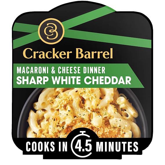 Cracker Barrel Mac & Cheese Single Bowl Dinner, Sharp White Cheddar, 3.8 Ounce