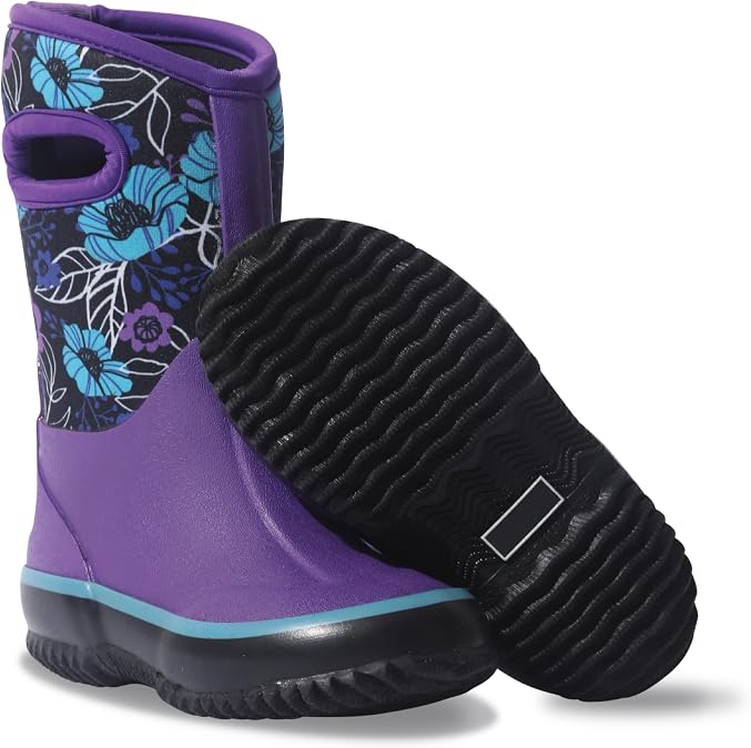 LONECONE Insulating Kids Muck Boots with Pull-On Design for Boys and Girls