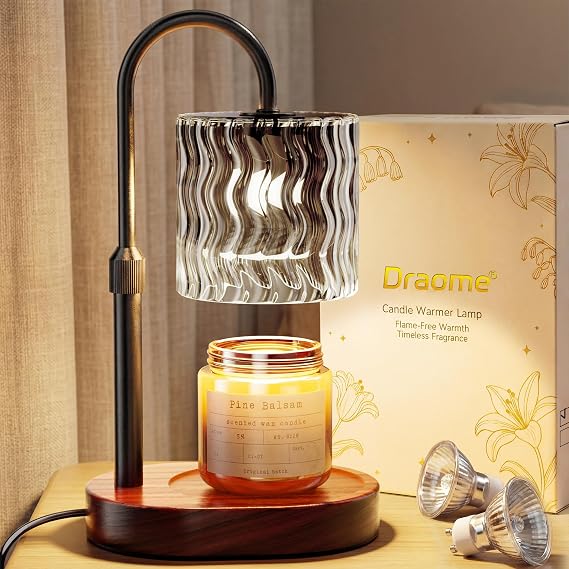 Candle Warmer Lamp - Dimmable & Timer with 2 Bulbs for Jar Candles [Energy Class E]