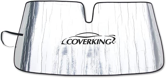 Coverking Custom Windshield Sunshade for Select Hyundai Elantra Models - Reflective Mylar Foam (Silver)