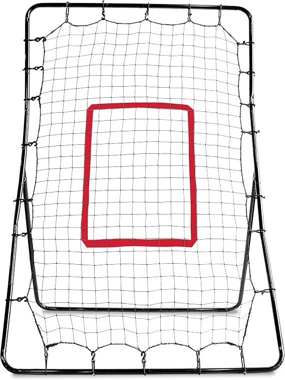 SKLZ PitchBack Baseball and Softball Pitching Net and Rebounder, Black/Red, 2' 9" x 4' 8"