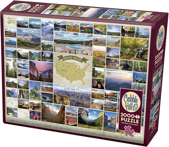 Cobble Hill 2000 Piece Puzzle - National Parks of The United States - Sample Poster Included