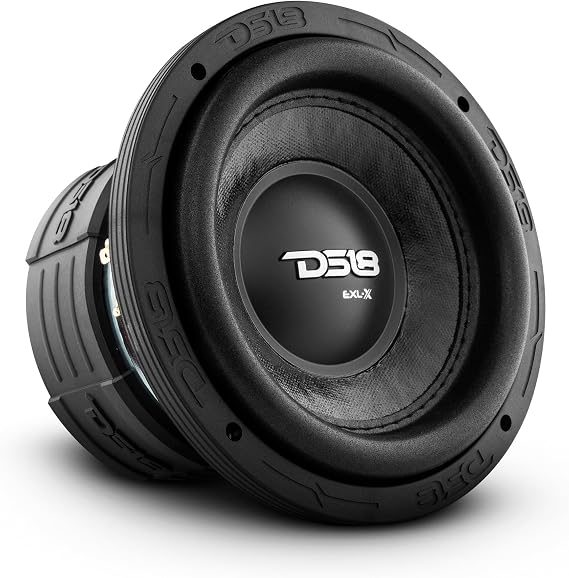 DS18 EXL-X6.4D Subwoofer in Black - 6" Speaker, 800W Max Power, 400W RMS Power, Fiber Glass Dust Cap, Red Aluminum Frame, DVC, 4+4 Ohm Impedance, Ferrite Magnet (1 Speaker)