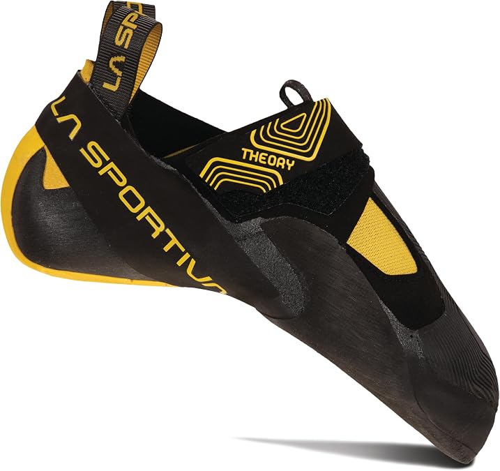 La Sportiva Mens Theory Rock Climbing Shoes, Yellow/Black, 7.5 | EU 40 Equivalent Size, Performance Rock Climbing