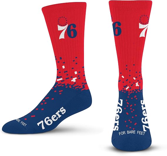 For Bare Feet NBA Unisex Kids Nba Spray Zone Crew Sock Youth