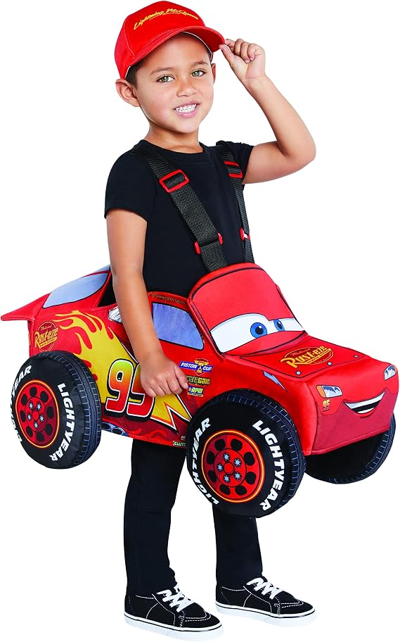Spirit Halloween Cars Toddler Lightning McQueen Ride-Along Costume | Officially Licensed | Disney | Pixar | Cars Cosplay