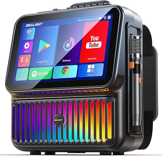 Smart Karaoke Machine for Adults-with Lyrics Display, 13.3" Tablet, Professional Karaoke System, 350W Bluetooth Party Speaker 2 Wireless Microphone, DJ Lights, Connects to TV for Home Outdoor Party