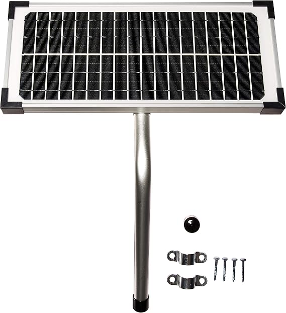 10 Watt Solar Panel Kit (FM123) for Mighty Mule Automatic Gate Openers,Black Cell
