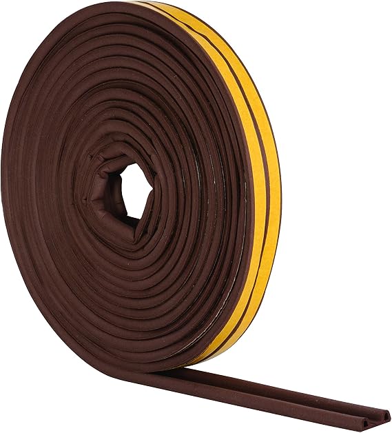 Stormguard 05SR034010MB 10m EPDM 'P' Profile Self-Adeshive Rubber Draught Excluder - Brown
