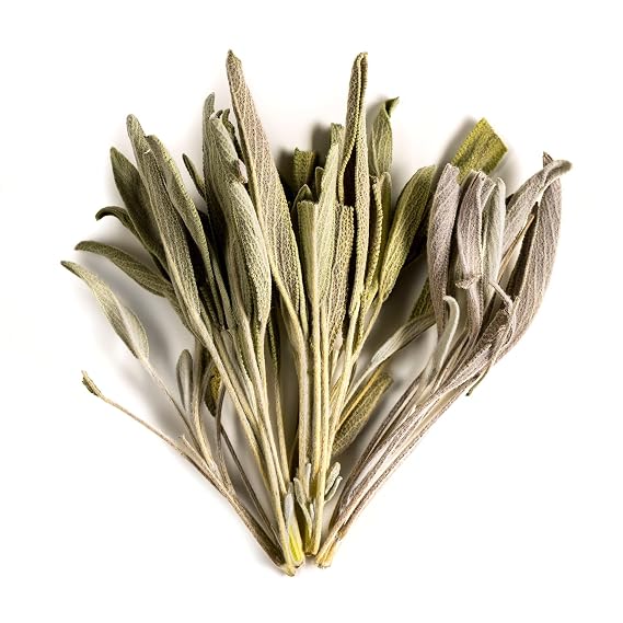 Sage Leaves Organic Whole Dried Culinary Herb - Cooking and Tea | Aromatic whole leaves with a bold earthy flavor perfect for seasoning roasts stuffing and sauces or steeping into savory tea