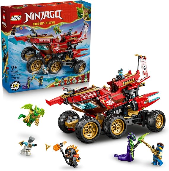 LEGO NINJAGO Kara Gemisi 71869 | 9 Yaş ve Üzeri Çocuklar için Zane ve Nya Minifigürleri İçeren Oyuncak Yapım Seti, Hediye Fikri (1214 Parça)