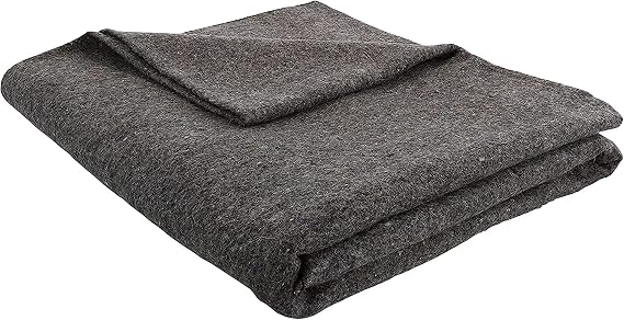 Grey 62x80 Military Wool Blanket for Emergency,Camping & Everyday Use (Grey)