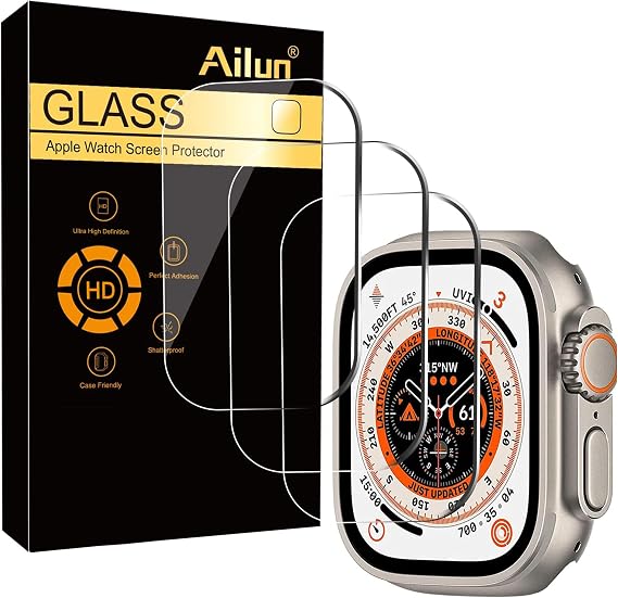 Ailun 3 Pack Screen Protector for Apple Watch Ultra 3/2/Ultra [49mm][Clear]