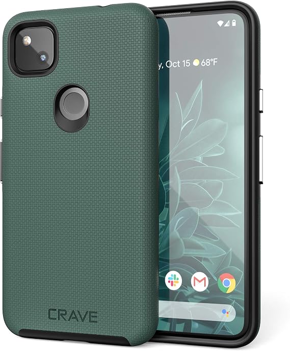 Crave Pixel 4a Case, Dual Guard Protection Series Case for Google Pixel 4a - Forest Green