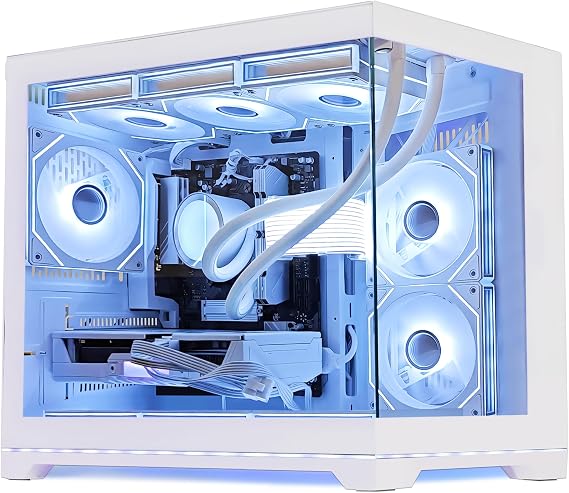 Ocean Park Gaming PC Desktop -AMD Ryzen 7 9700X 8-Core 3.8 GHz -GeForce RTX 5060 8GB -32GB DDR5 RAM -1TB PCIe SSD -850W 80+ Gold PSU -360mm AIO & APP RGB Fan Control -WiFi & BT -Windows 11 -White