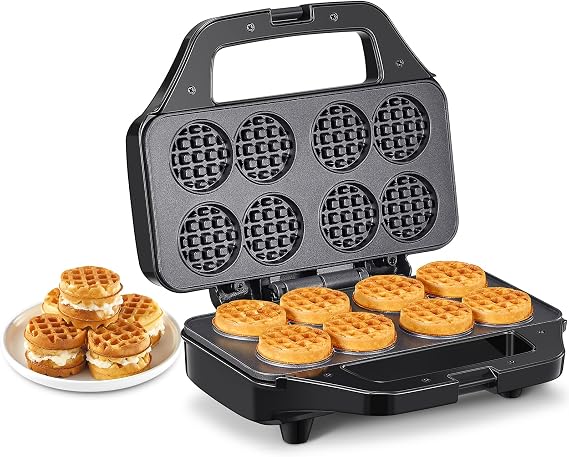Waffle Maker, Reemix Mini Waffle Iron Bake 8 x 1.8 Inch Small Waffles