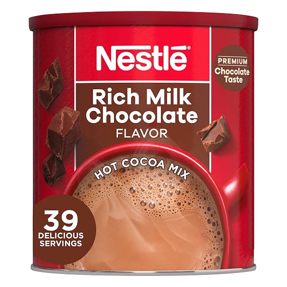 NESTLE Classic Rich Milk Chocolate Hot Cocoa Mix, 27.7 oz. Canister Hot Chocolate Made with Real Cocoa