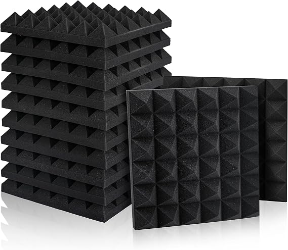 Acoustic Panels, 2" X 12" X 12" Acoustic Foam Panels, Studio Wedge Tiles, Sound Panels wedges Soundproof Sound Insulation Absorbing