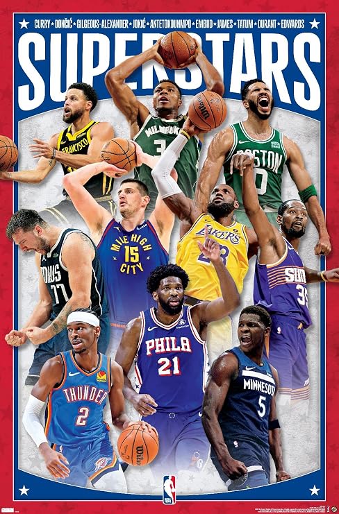 Trends International NBA League - Superstars 24 Wall Poster, 34L x 22.4W, Premium Unframed Version