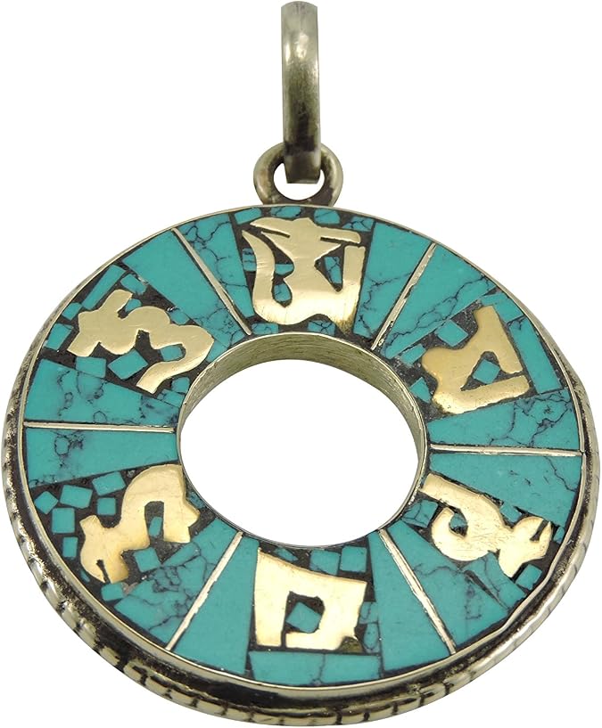 Handmade Tibetan Buddha of Compassion Om Mani Pendant from Nepal