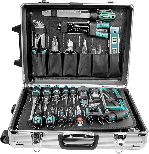 Brüder Mannesmann M29077 159-Piece Aluminium Tool Trolley
