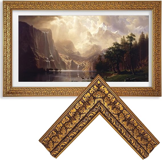 Samsung The Frame TV Bezel/Mounts Antique Gilded Walnut ONLY with Samsung The Frame TV 75"/PRO(Fits 2021-2026 models, model codes: 75LS03A/B/C/D/FA/FW/HE/HW) (Antique Gilded Walnut, 75-LS03)