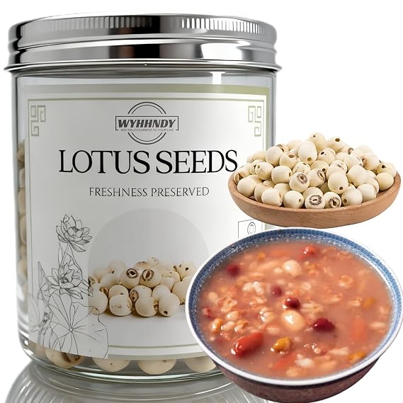 Dried lotus seeds (8.8 oz/250 g) pitted dried white lotus seeds | Sealed canned Easy to store Suitable for soups, desserts and porridge