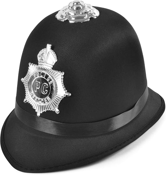Bristol Novelty BH660 Police Bobby Hat Satin Fabric, Unisex-Adult, One Size, Black