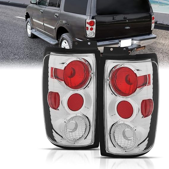 AmeriLite Chrome Euro Tail Lights for Ford Expedition - Passenger and Driver Side