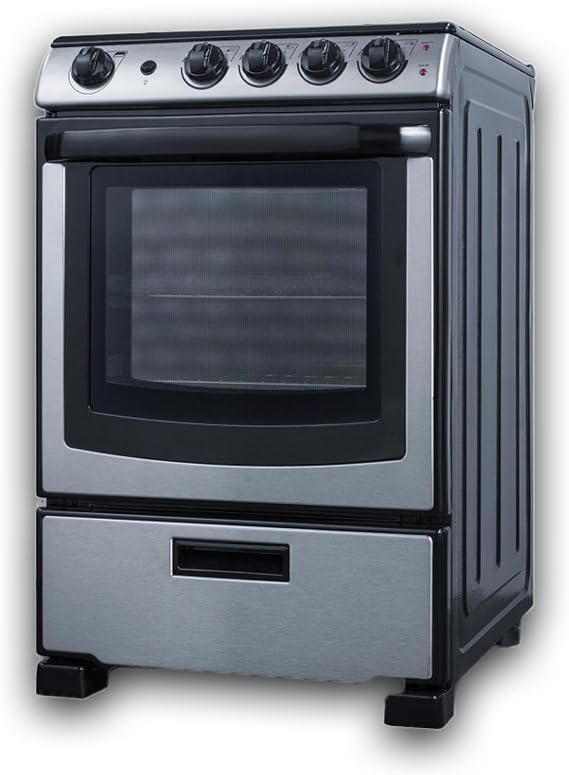 Summit 24 Electric Smooth Top Range, Large 2.9 cu.ft Oven, ADA Complaint, Stainless Steel- REX2451SSRT