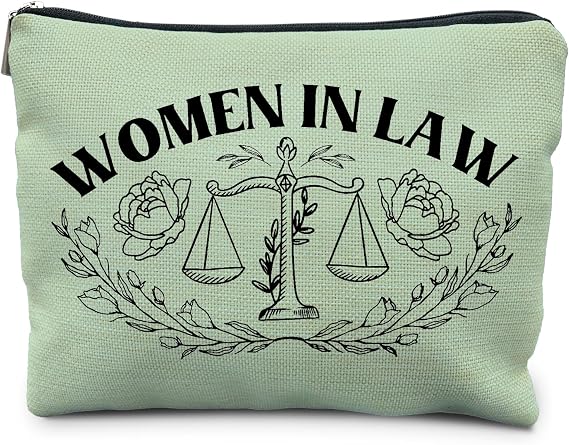 Lawyer Gifts for Women - Law Graduation & Future Lawyer Gift Set, Women in Law Cosmetic Bags Makeup Pouch (Green)