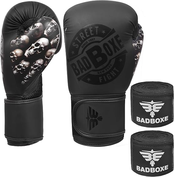 Boxing Set with Free Hand Wraps, MMA Gloves Best for Daily Workout Hide Leather