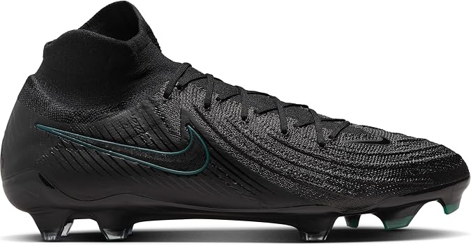 Nike Phantom Luna 2 Elite FG High-Top Soccer Cleats (FJ2572-002, Black/Deep Jungle/Black) Size 12