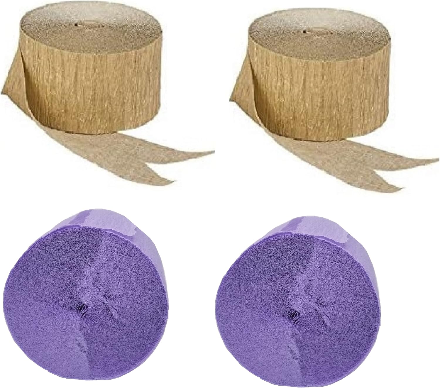 K-Kraft USA-Made Purple Crepe Paper Streamers French Violet  Gold Metallic