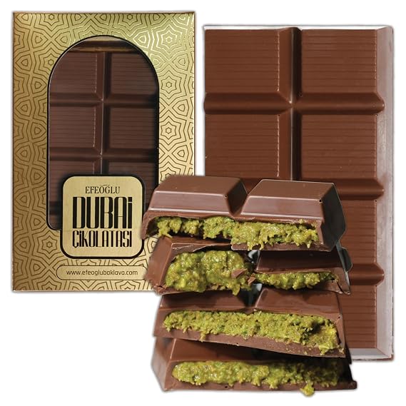 Dubai Chocolate Bar with Pistachio, 7 Oz | Handmade Viral Dubai Chocolate | Crispy Shredded Knafeh with Rich Pistachio | Luxury Bar with Crispy Kunafa | Premium Sweet with Knafeh