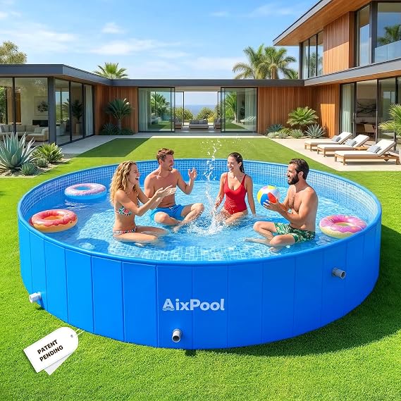 2026 Large Foldable Pool,Non-Inflatable Plastic Pool for Adult7.6FT | Foldable Swimming Pool,Hard Plastic Kiddie Portable Pool,Collapsible Kid Pool for Backyard,Oversized Easy Setup Family Pool