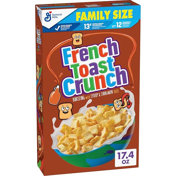 French Toast Crunch Breakfast Cereal, Family Size, 17.4 oz