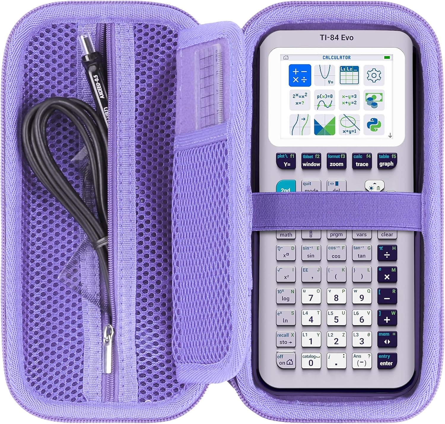 Hartschalen Schutzhüllen Tasche Geeignet für Texas Instruments TI-84 Plus CE/TI Nspire CX II FC/TI-84 Plus/TI-82/TI-Nspire CX II/TI-89 Titanium Grafischer Taschenrechner (Violett)