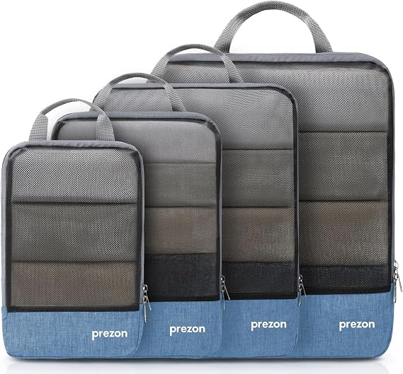 Compression Packing Cubes, Luggage Organiser Set, Extensible Suitcase Organiser, Packing Organisers for Suitcases, Packing Cubes for Travel or Home Storage