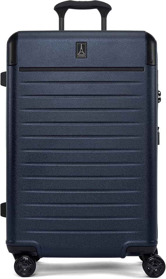 Travelpro Platinum Elite Hardside Expandable Spinner Wheel Luggage TSA Lock Hard Shell Polycarbonate Suitcase, Aviator Navy, Checked-Medium 25-Inch