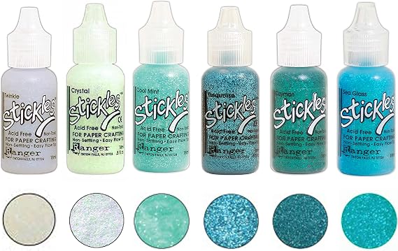 Ranger Stickles Glitter Glue Bundles - Six .5 fl oz Bottles (Frozen Updated)