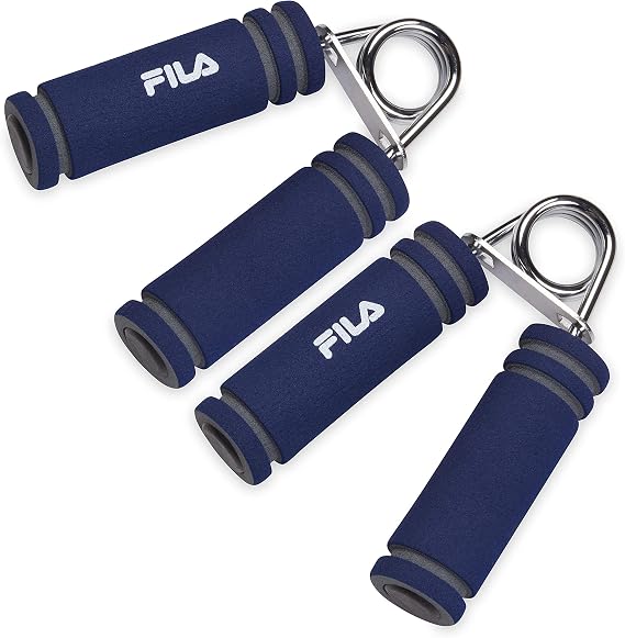 FILA Accessories Hand Grip Strengthener (2-Pack) Foam Handle Medium Spring Coil Resistance, Hand Exerciser to Increase Strength and Stamina