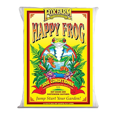 FoxFarm Happy Frog Soil Conditioner, 1.5cu ft - Contains Mycorrhizae and Humic Acids - May Help Increase Root Efficiency and May Help Micronutrient Uptake, Use on All New Plantings