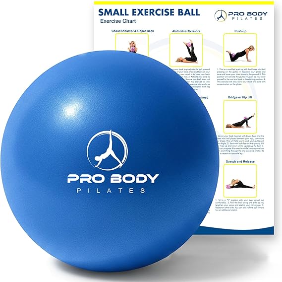 ProBody Pilates Mini Exercise Ball - 9 Inch Bender Ball For Stability, Barre, Pilates, Yoga, Core Training And Physical Therapy