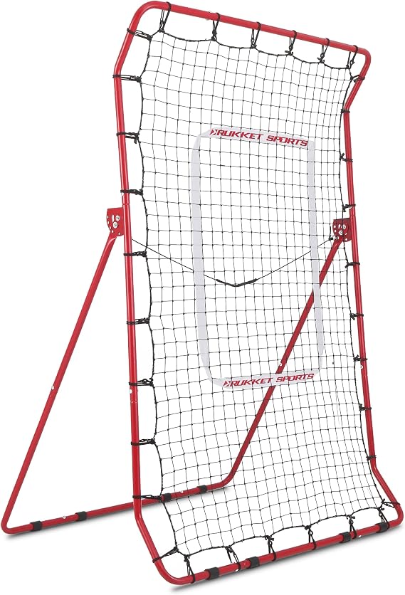 Rukket 4x7 Pitch Back Baseball/Softball Rebounder PRO, Pitching and Throwing Practice Partner, Adjustable Angle Pitchback Trainer