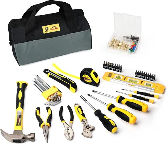 142PCS Tool Set, Home Repairing Tool Kit, Storage Tool Bag with Tools