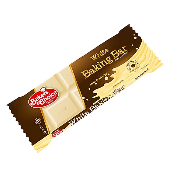 Baker's Choice White Baking Chocolate Bar - Microwaveable Chocolate Easy Melt Bar - Almond Bark Coating, Candy Coating - Kosher, Non-Dairy, Vegan and Non GMO - 10 oz (284g)
