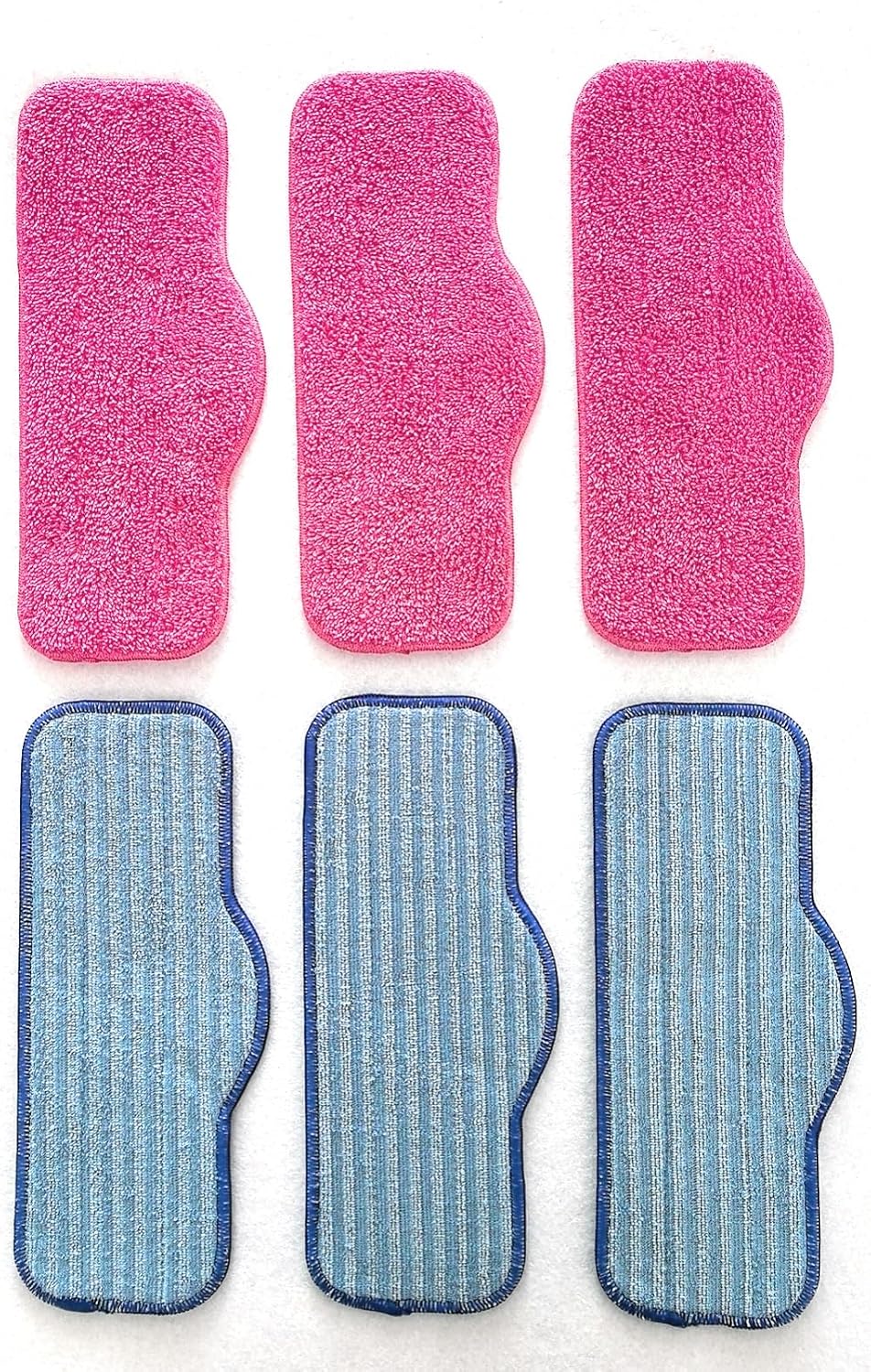 Steam Mop Pads Compatible with Schenley Steam Mop Cleaner - Washable Reusable Wet & Dry Cleaning - Microfiber Mop Pad Refill for Multi-Surface Floor -6Pack Pink,Blue