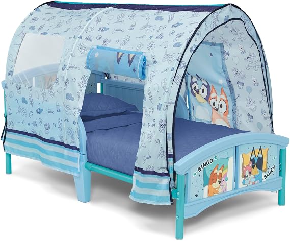 Delta Children Bluey Plastic Toddler Bed with Tent