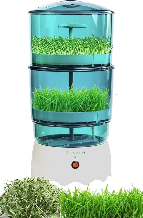 SproutStacker 2 Level Automatic Sprouter Machine by Bright Kitchen Electric Food Preparation Machine for Seed Sprouting, Automated Seed Growing System (2 Level)